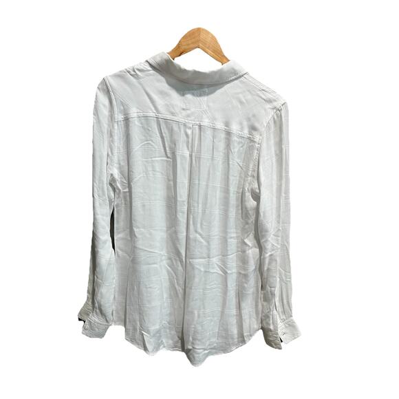 Rails Hunter Ivory Solid Long Sleeve Button Down Rayon Women's Top Size M - Picture 2 of 5